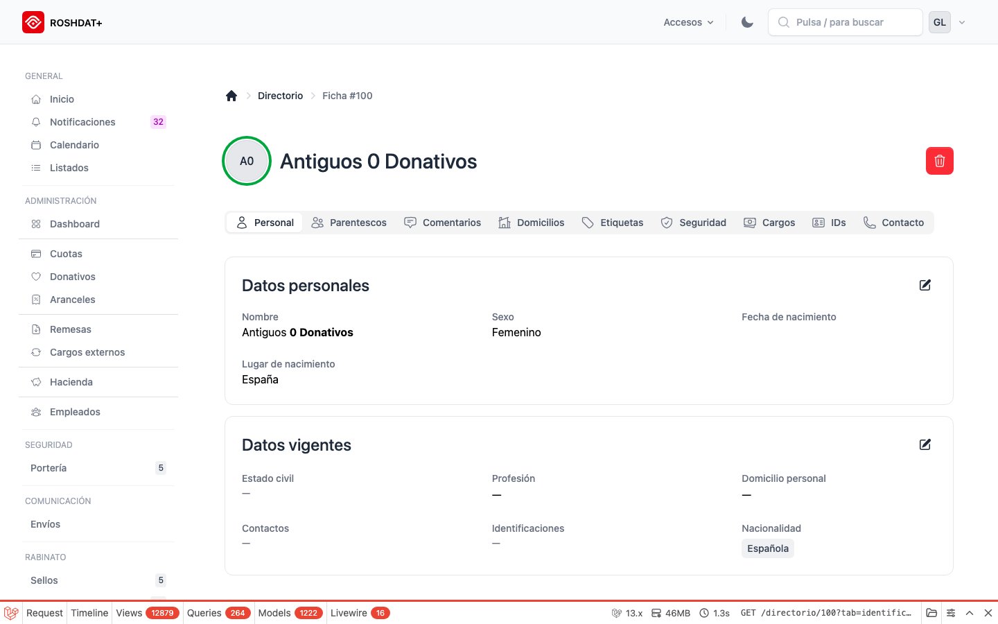 Formulario de identificación